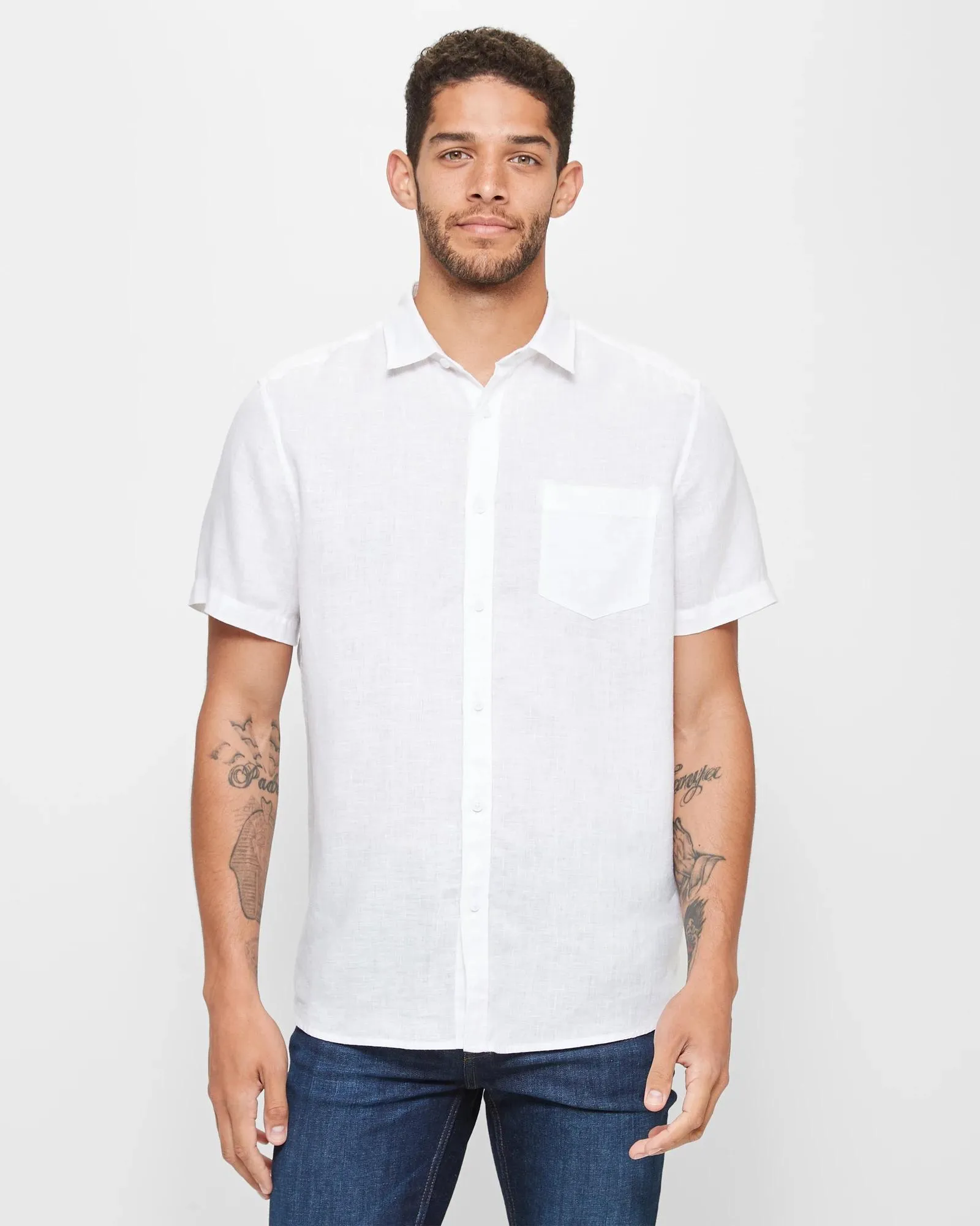 popular  European Linen Shirt - White