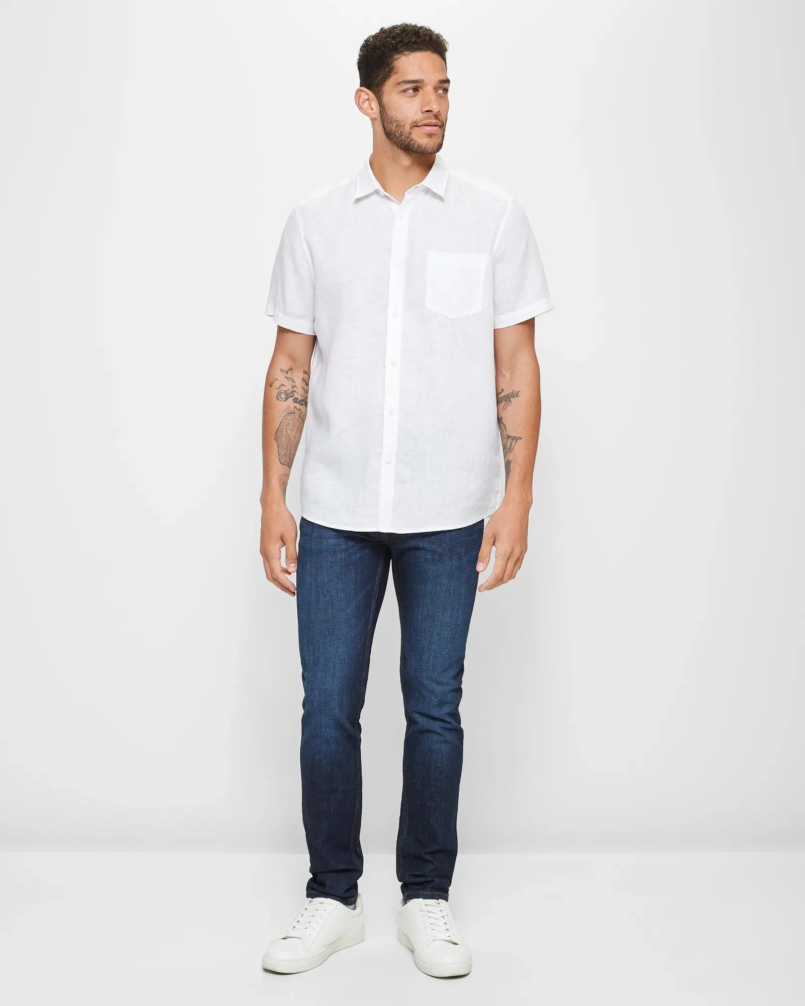 popular  European Linen Shirt - White
