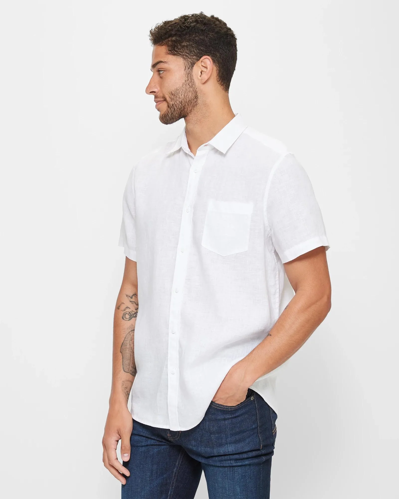 popular  European Linen Shirt - White