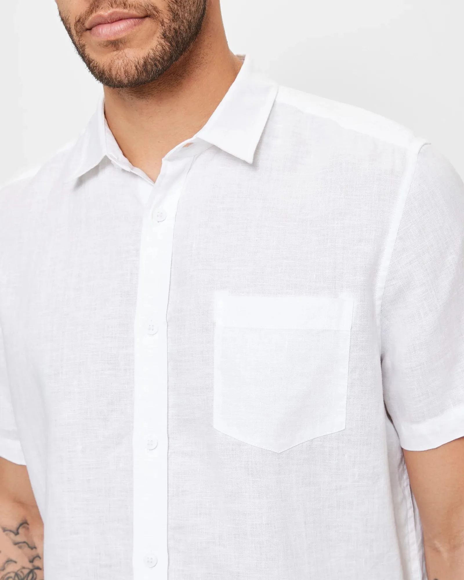 popular  European Linen Shirt - White