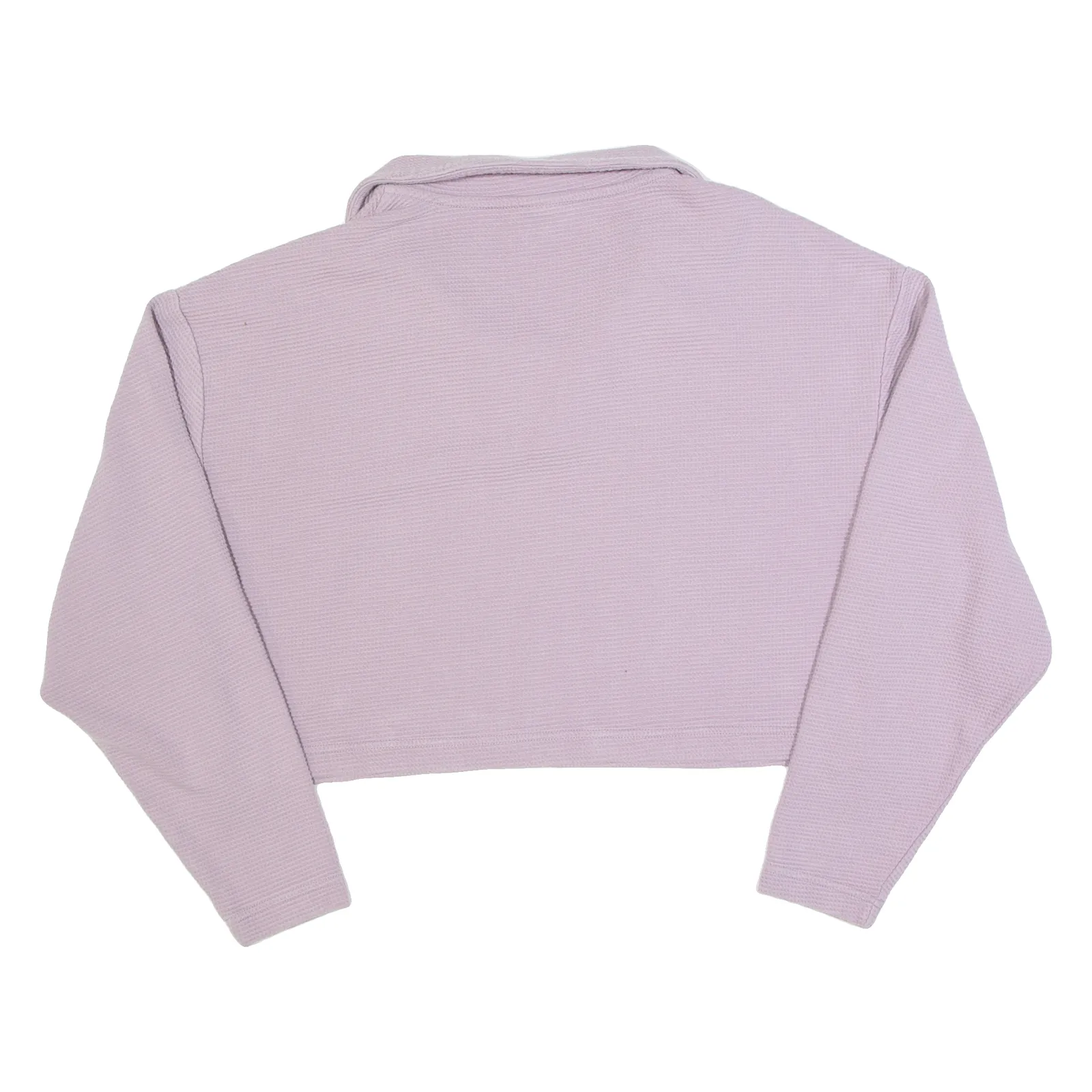 PUMA Cropped Womens Jumper Purple Collared Waffle Knit M