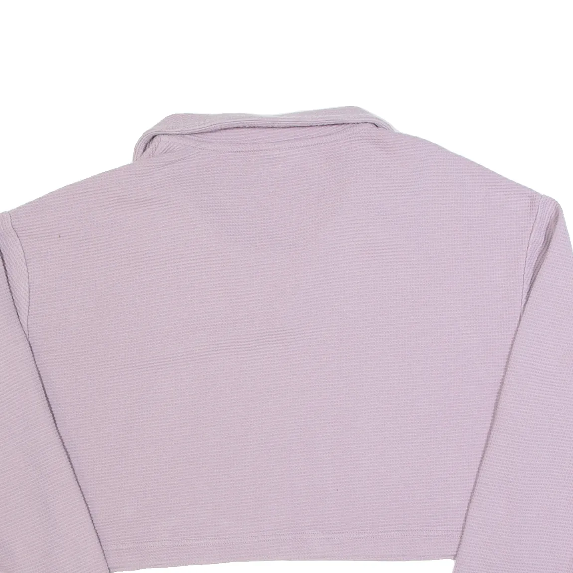 PUMA Cropped Womens Jumper Purple Collared Waffle Knit M