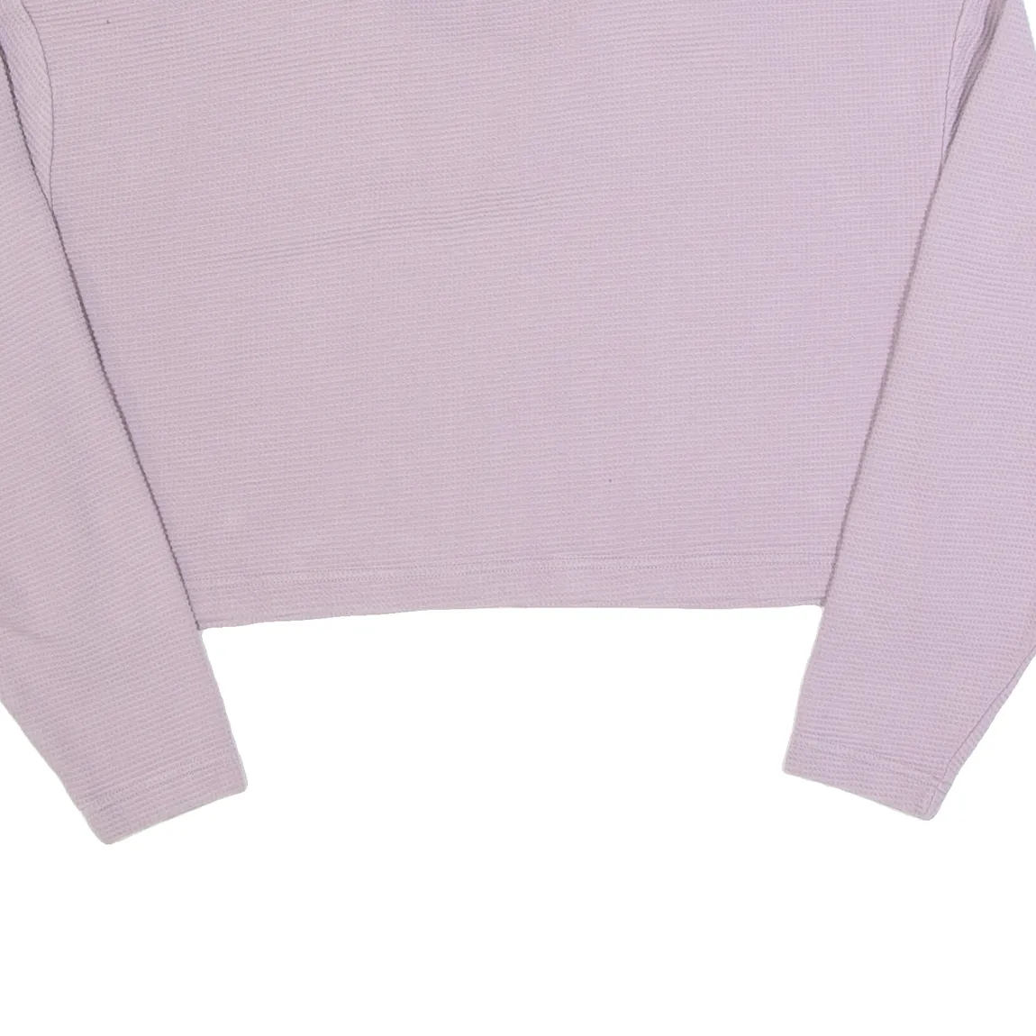 PUMA Cropped Womens Jumper Purple Collared Waffle Knit M