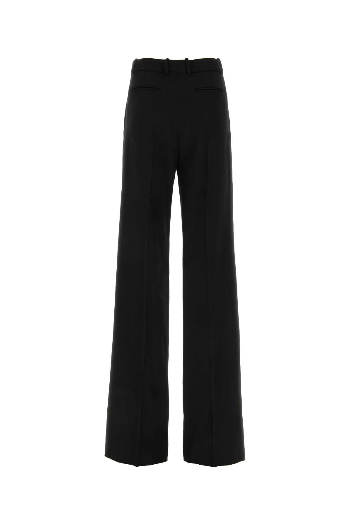 Saint Laurent Black Grain De Poudre Wide Leg Pant